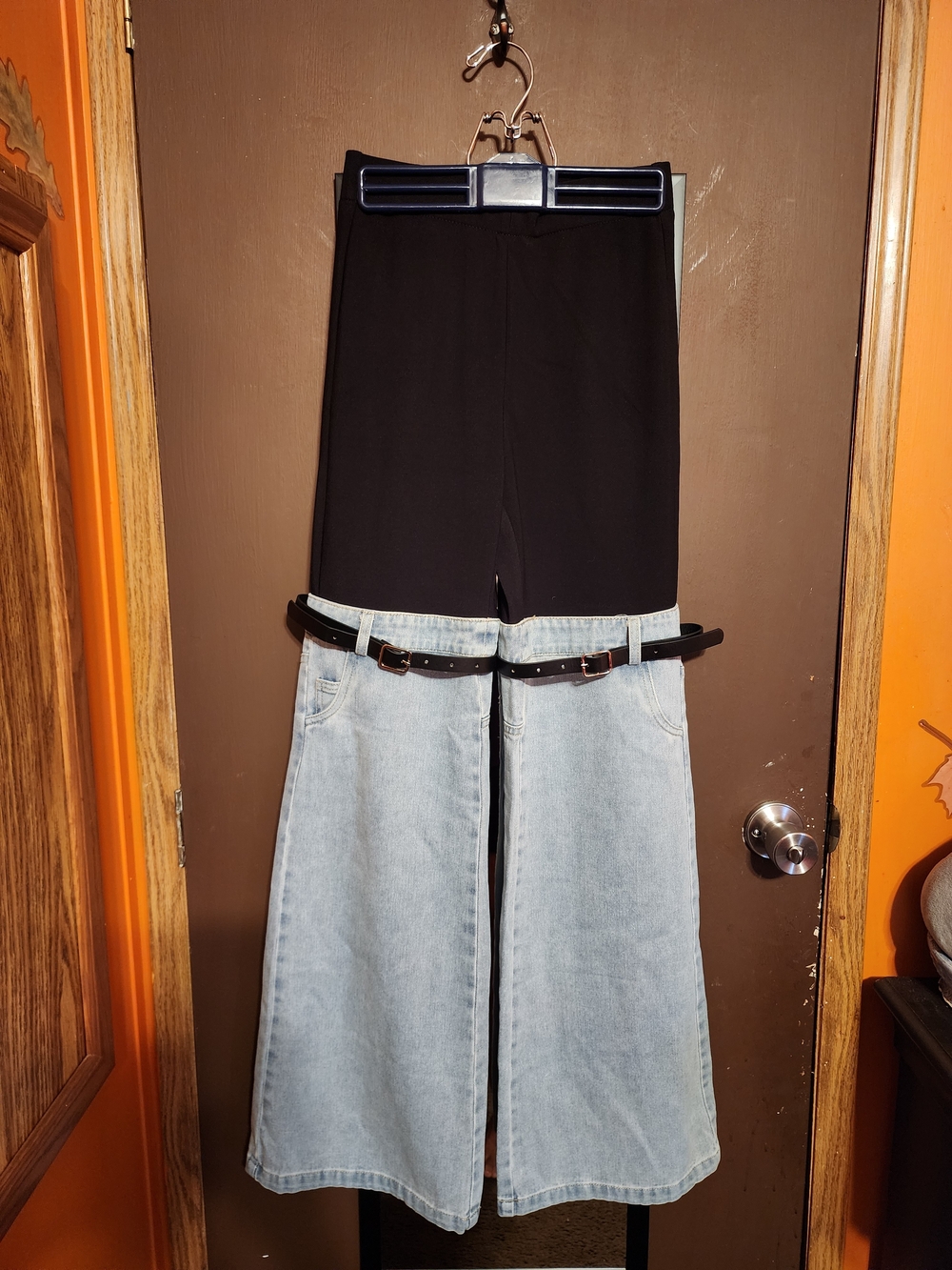 Black & Light Blue Two-Tone Denim pants small